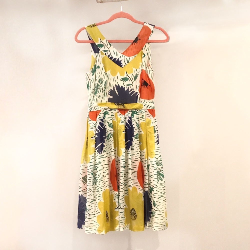 Anthropologie Silk Floral Dress